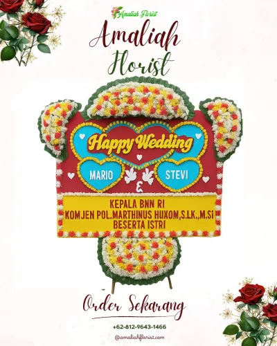 Karangan Papan Bunga Pernikahan di Bancak